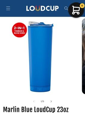 Set of 2 LoudCup Marlin Blue & Black 23oz Tumbler